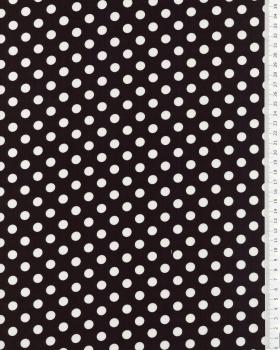 Popeline de coton pin up pois blanc sur fond Noir - Tissushop