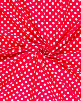 Popeline de coton pin up pois blanc sur fond Rouge - Tissushop