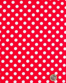 Cotton poplin pin up white polka dots on background Red - Tissushop