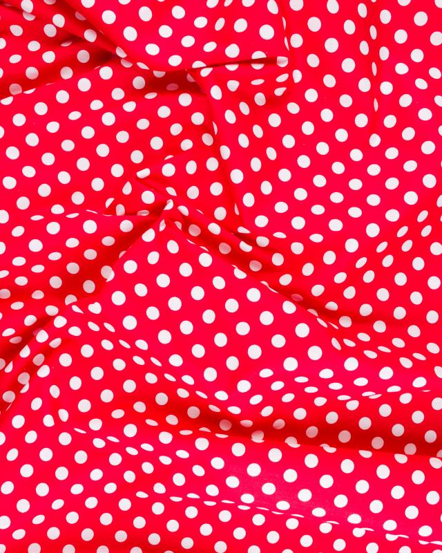 Cotton poplin pin up white polka dots on background Red - Tissushop
