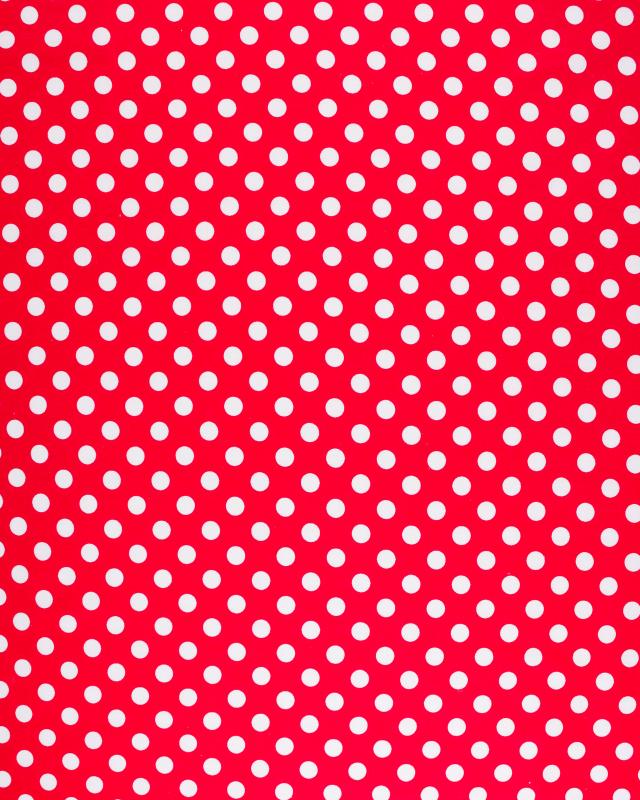 Cotton poplin pin up white polka dots on background Red - Tissushop