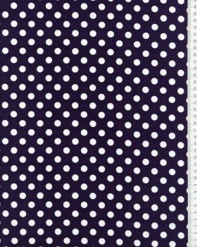 Popeline de coton pin up pois blanc sur fond Bleu Marine - Tissushop