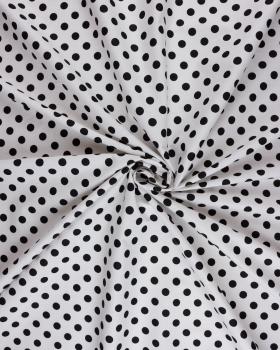 Popeline de coton pin up fond blanc pois Noir - Tissushop