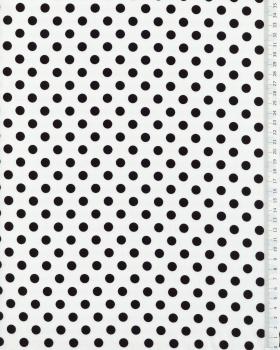 Popeline de coton pin up fond blanc pois Noir - Tissushop