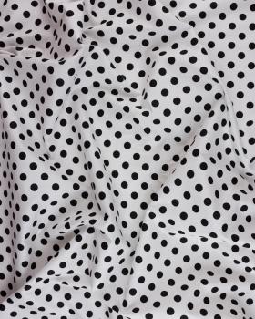 Pin-up cotton poplin with white polka dots Black - Tissushop