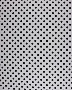 Pin-up cotton poplin with white polka dots Black - Tissushop