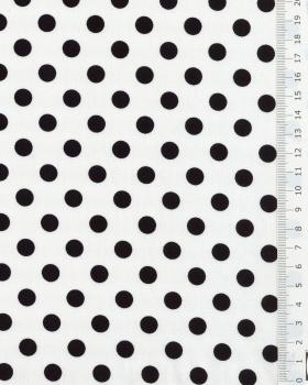 Pin-up cotton poplin with white polka dots Black - Tissushop