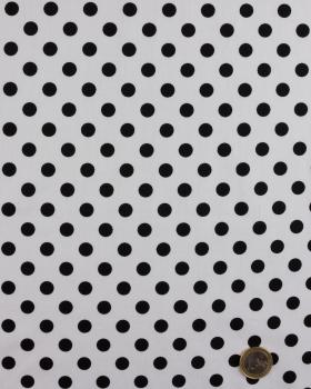 Pin-up cotton poplin with white polka dots Black - Tissushop