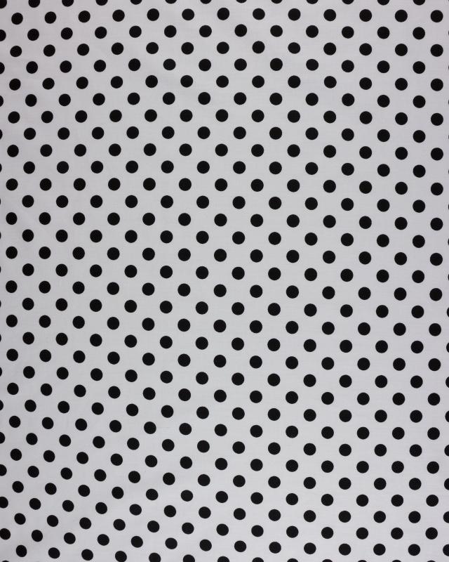 Pin-up cotton poplin with white polka dots Black - Tissushop