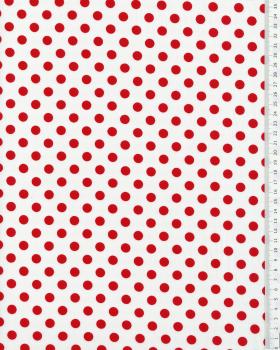Popeline de coton pin up fond blanc pois Rouge - Tissushop