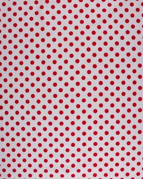 Pin-up cotton poplin with white polka dots Red - Tissushop
