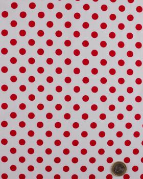 Pin-up cotton poplin with white polka dots Red - Tissushop