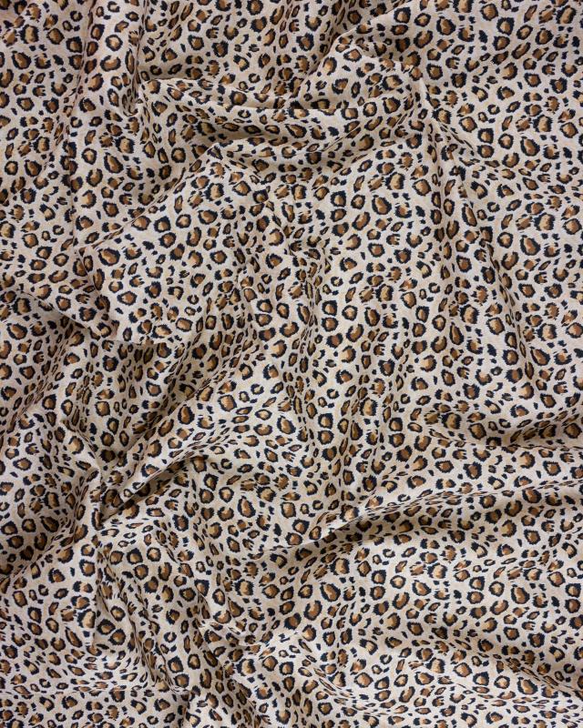  Leopard cotton poplin Beige - Tissushop