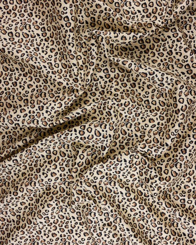  Leopard cotton poplin Sand - Tissushop
