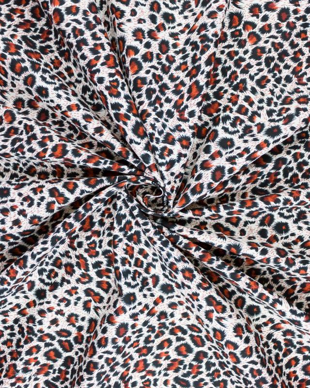 Leopard print cotton poplin Brown - Tissushop