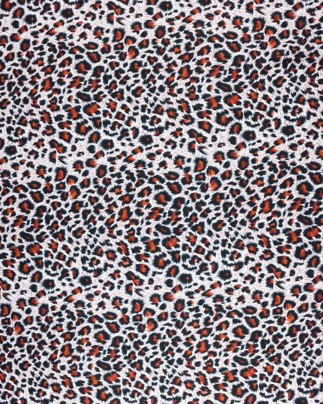 Leopard print cotton poplin Brown - Tissushop
