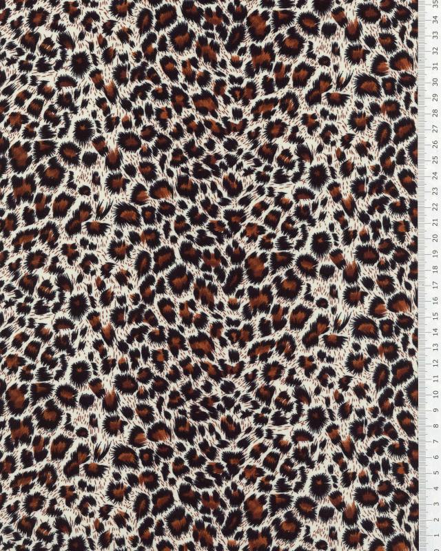 Leopard print cotton poplin Brown - Tissushop