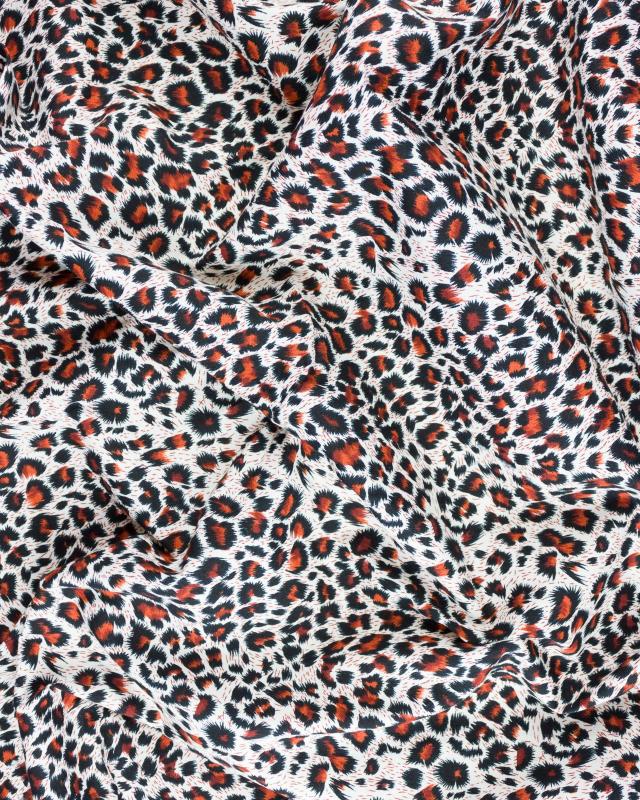 Leopard print cotton poplin Brown - Tissushop