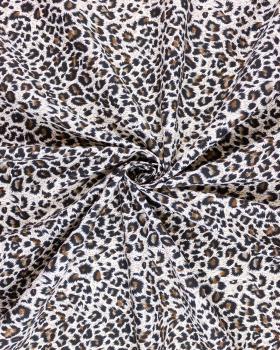 Popeline de coton pelage léopard Marron Foncé - Tissushop