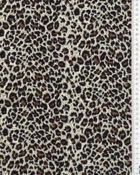 Leopard print cotton poplin Dark Brown - Tissushop