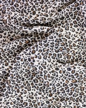Leopard print cotton poplin Dark Brown - Tissushop