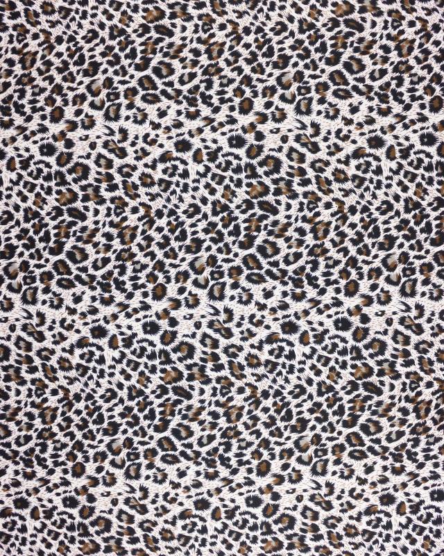Leopard print cotton poplin Dark Brown - Tissushop