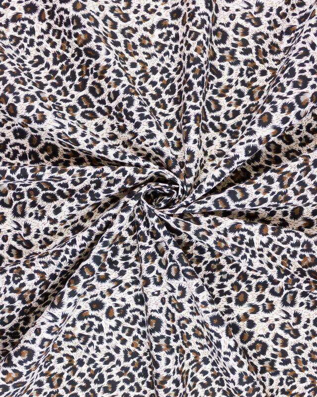 Leopard print cotton poplin Dark Brown - Tissushop