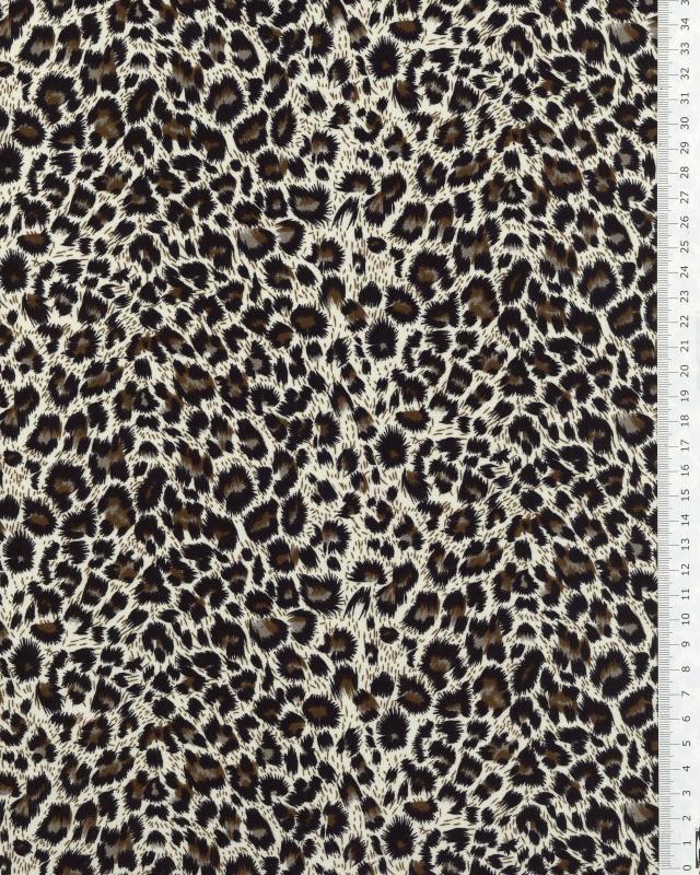 Leopard print cotton poplin Dark Brown - Tissushop