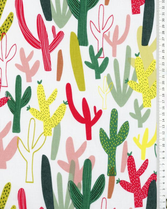 Cactus cotton poplin White - Tissushop