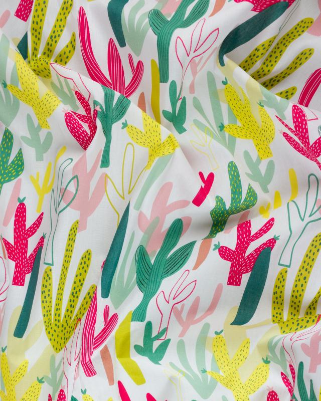 Cactus cotton poplin White - Tissushop