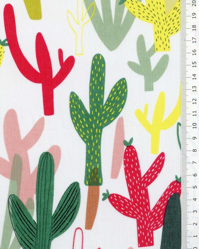 Cactus cotton poplin White - Tissushop