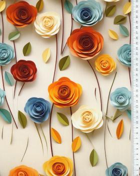 Popeline de coton rose en papier - Tissushop