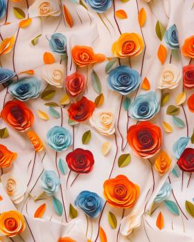 Popeline de coton rose en papier - Tissushop