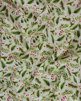 Cotton poplin with Christmas foliage - Tissushop
