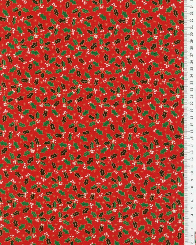 Christmas hoe cotton poplin Red - Tissushop