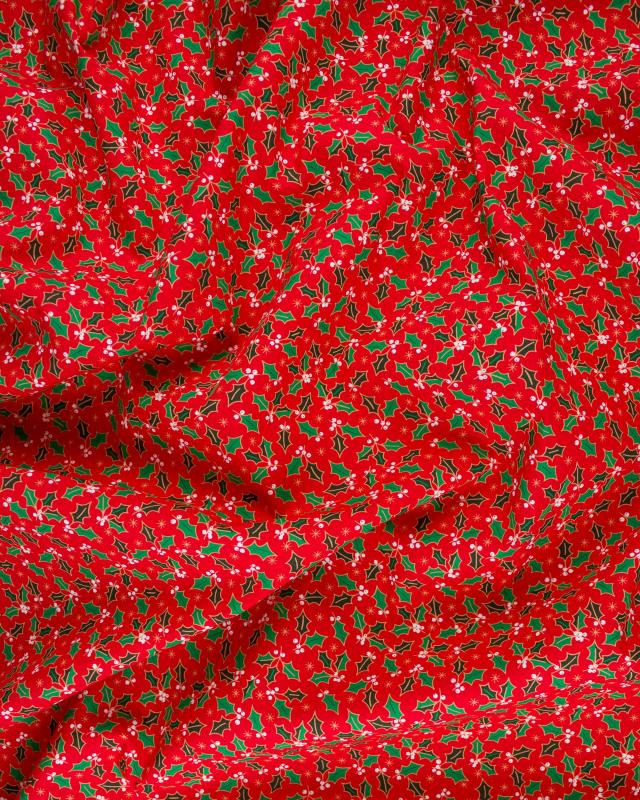 Christmas hoe cotton poplin Red - Tissushop