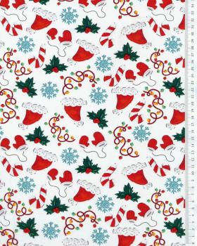 Popeline de coton bonnet et sucre d'orge de noël - Tissushop