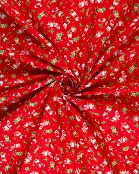 Popeline de coton botte de noël Rouge - Tissushop