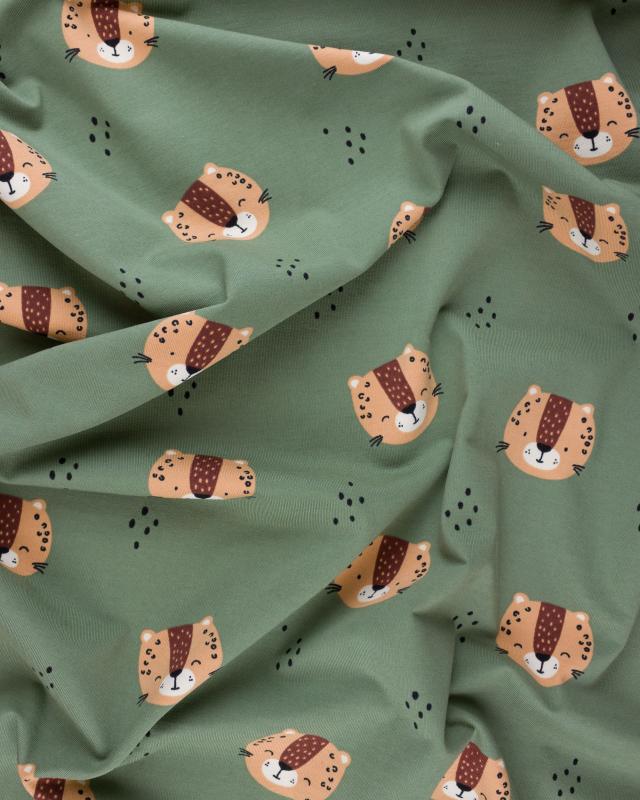 Jersey leopard Green - Tissushop