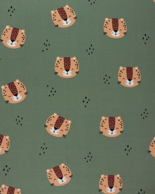 Jersey leopard Green - Tissushop