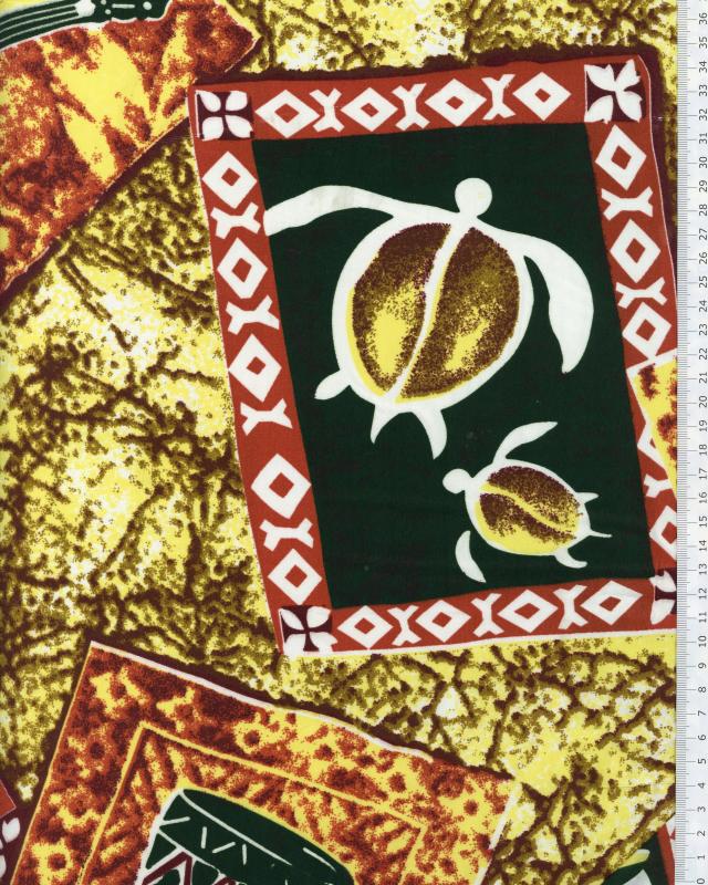 Polynesian Fabric KAMILO Yellow - Tissushop