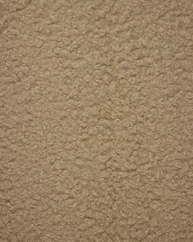 Boucle Swirl Fabric Wool Effect Beige - Tissushop