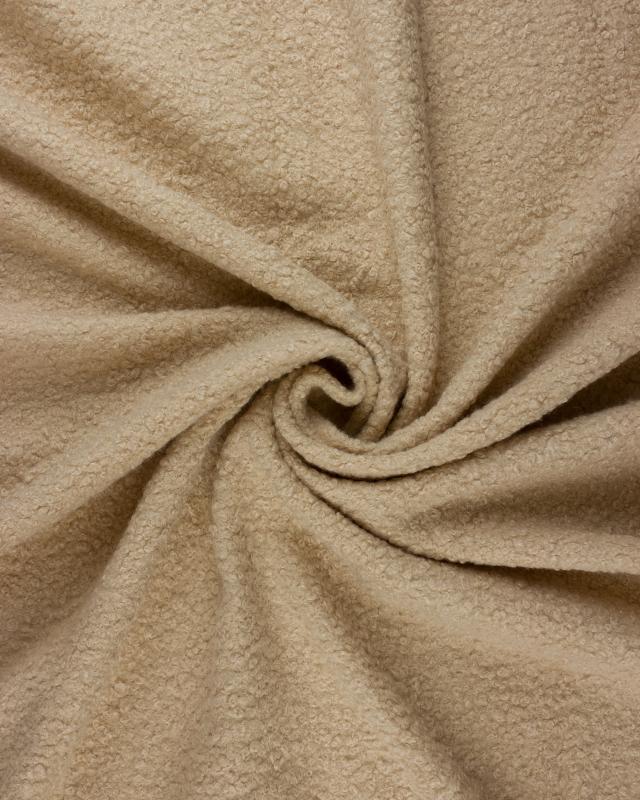 Boucle Swirl Fabric Wool Effect Beige - Tissushop