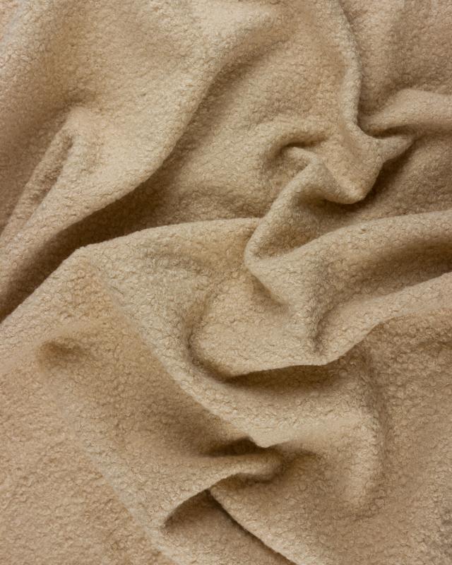 Boucle Swirl Fabric Wool Effect Beige - Tissushop