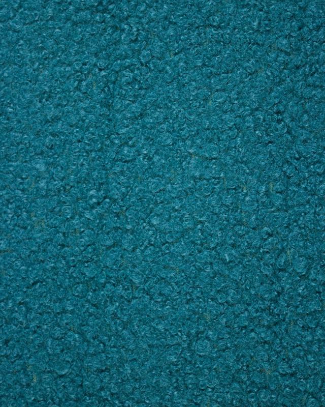 Boucle Swirl Fabric Wool Effect Dark Cyan - Tissushop