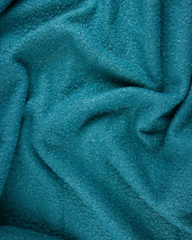 Boucle Swirl Fabric Wool Effect Dark Cyan - Tissushop
