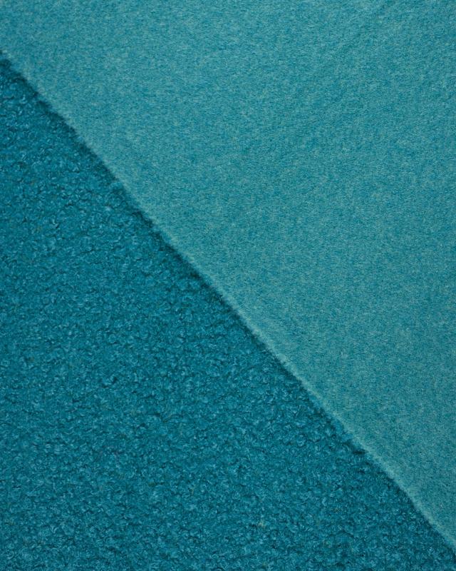 Boucle Swirl Fabric Wool Effect Dark Cyan - Tissushop
