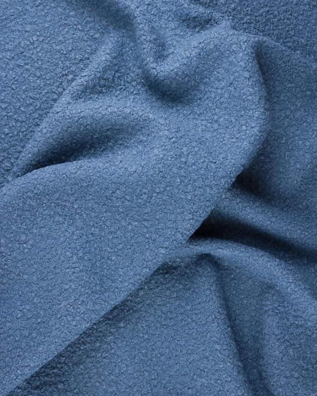 Boucle Swirl Fabric Wool Effect Blue Jeans - Tissushop