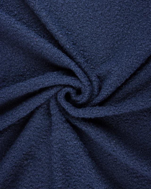 Boucle Swirl Fabric Wool Effect Navy Blue - Tissushop