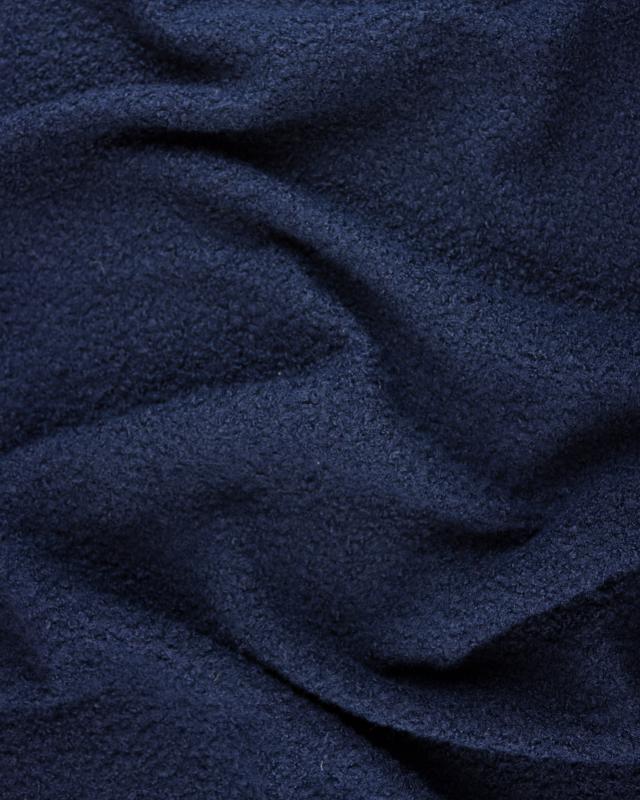 Boucle Swirl Fabric Wool Effect Navy Blue - Tissushop